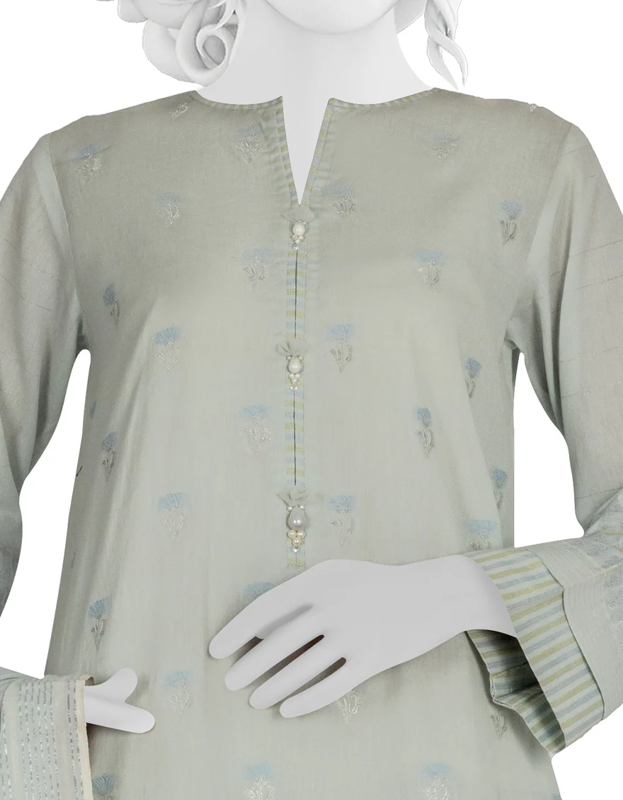 BLUE JACQUARD 3PC STITCHED | JLAWN-S-US-22-513/S TP-082 - Image 2
