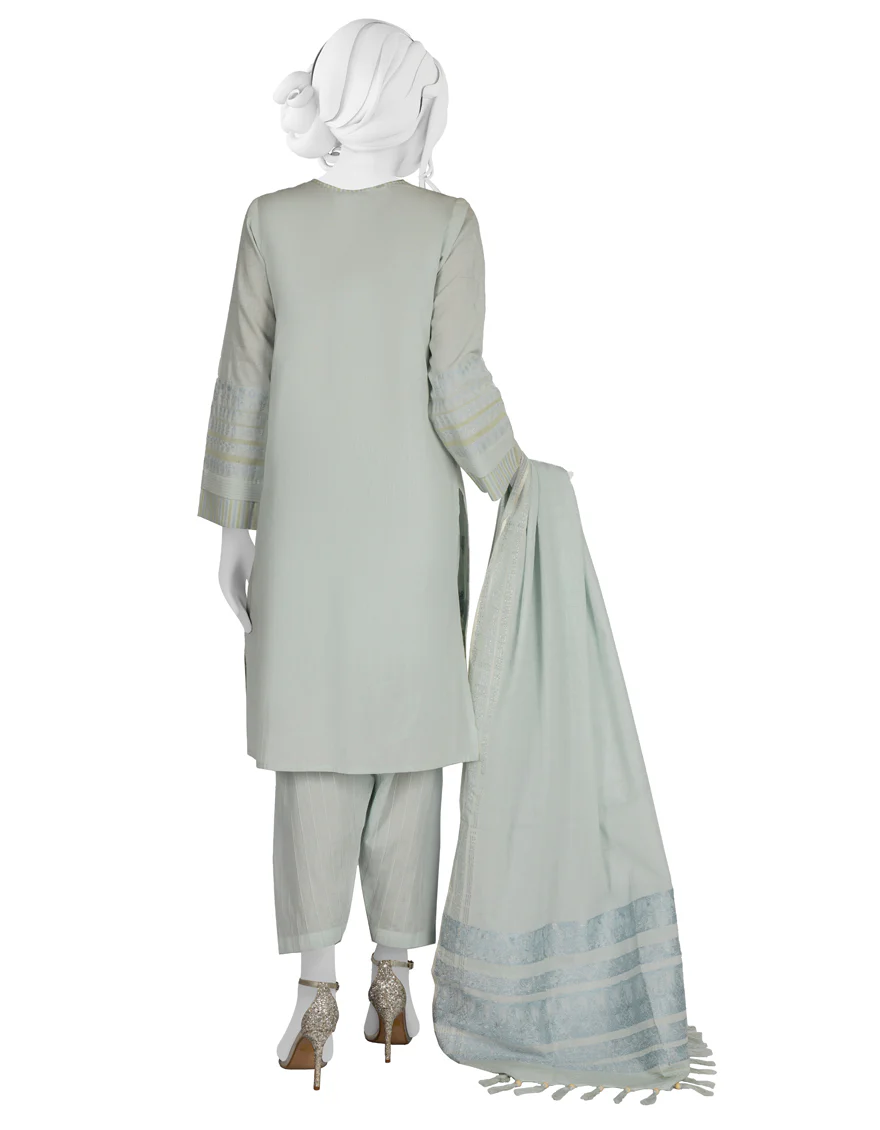 BLUE JACQUARD 3PC STITCHED | JLAWN-S-US-22-513/S TP-082 - Image 3