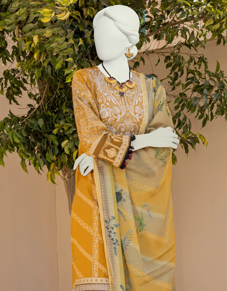 MUSTARD LAWN 3PC STITCHED | JLAWN-S-US-23-009/S VERT - Image 4