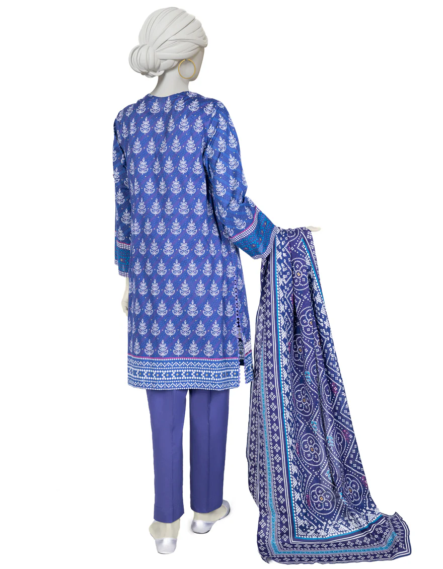 BLUE LAWN 3PC STITCHED | JLAWN-S-US-23-014/S AASHNA - Image 2