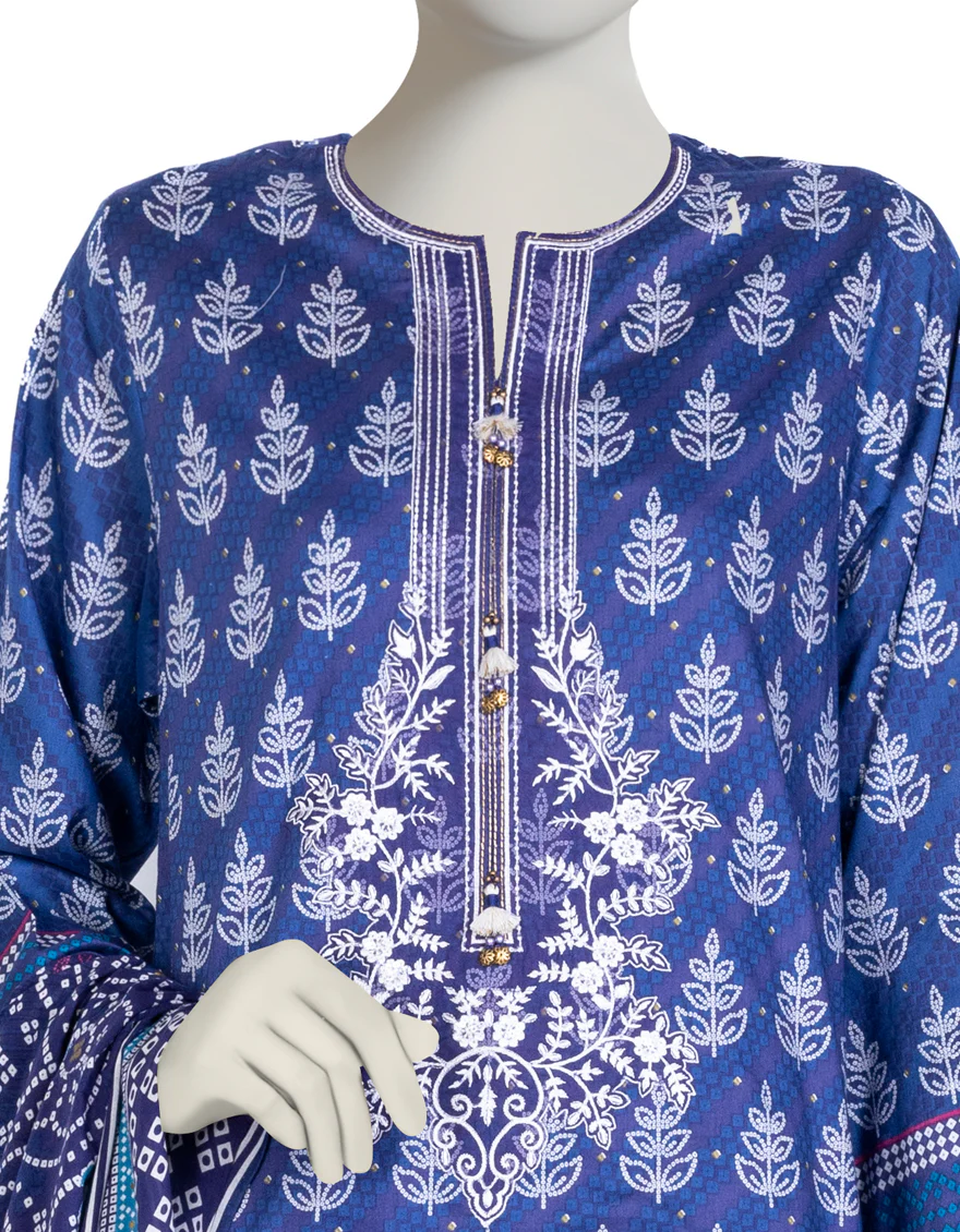 BLUE LAWN 3PC STITCHED | JLAWN-S-US-23-014/S AASHNA - Image 3