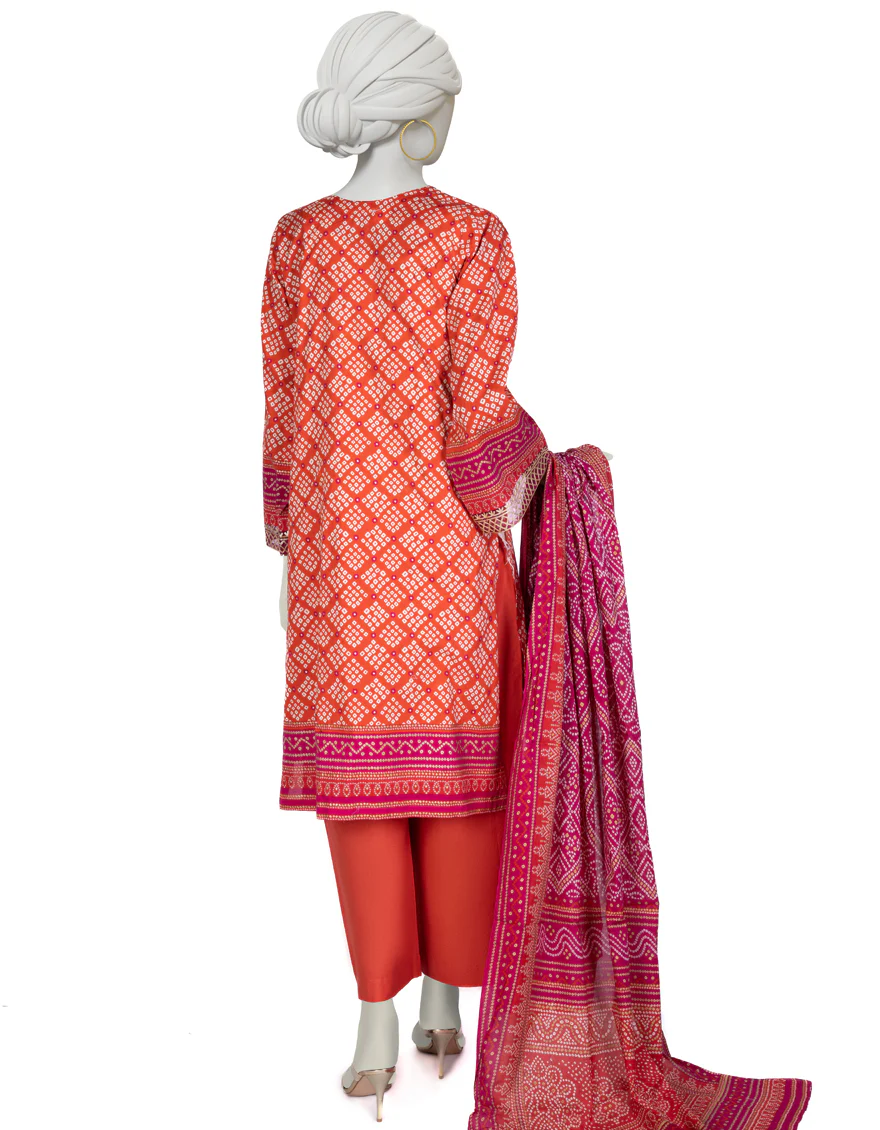 ORANGE LAWN 3PC STITCHED | JLAWN-S-US-23-018/S NILE - Image 2