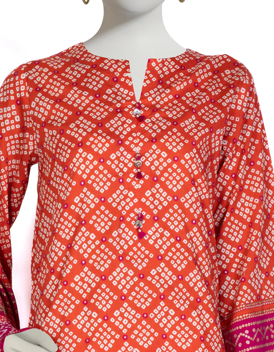 ORANGE LAWN 3PC STITCHED | JLAWN-S-US-23-018/S NILE - Image 3