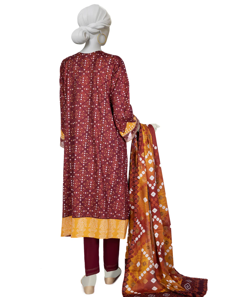 MAROON LAWN 3PC STITCHED | JLAWN-S-US-23-019/S AATISHI - Image 2