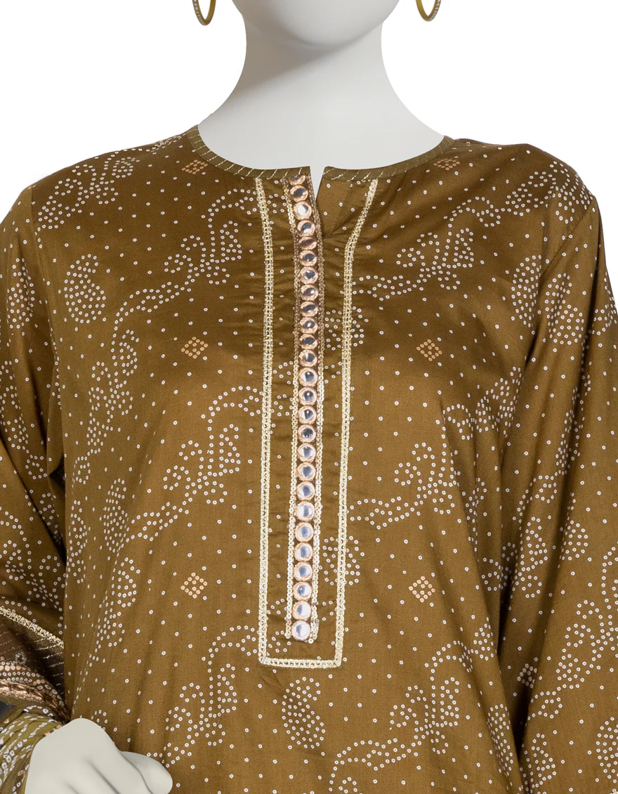 MEHNDI GREEN LAWN 3PC STITCHED | JLAWN-S-US-23-020/S DHANI - Image 3
