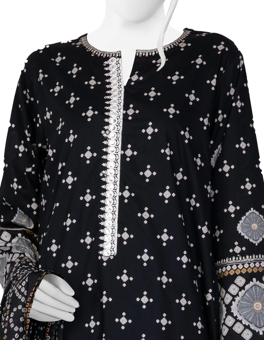 BLACK LAWN 3PC STITCHED | JLAWN-S-US-23-022/S ZOHRA - Image 3