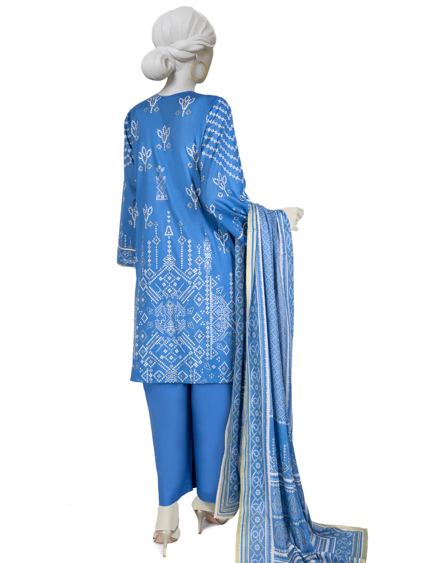 BLUE LAWN 3PC STITCHED | JLAWN-S-US-23-026/S ARUBABLUE - Image 2