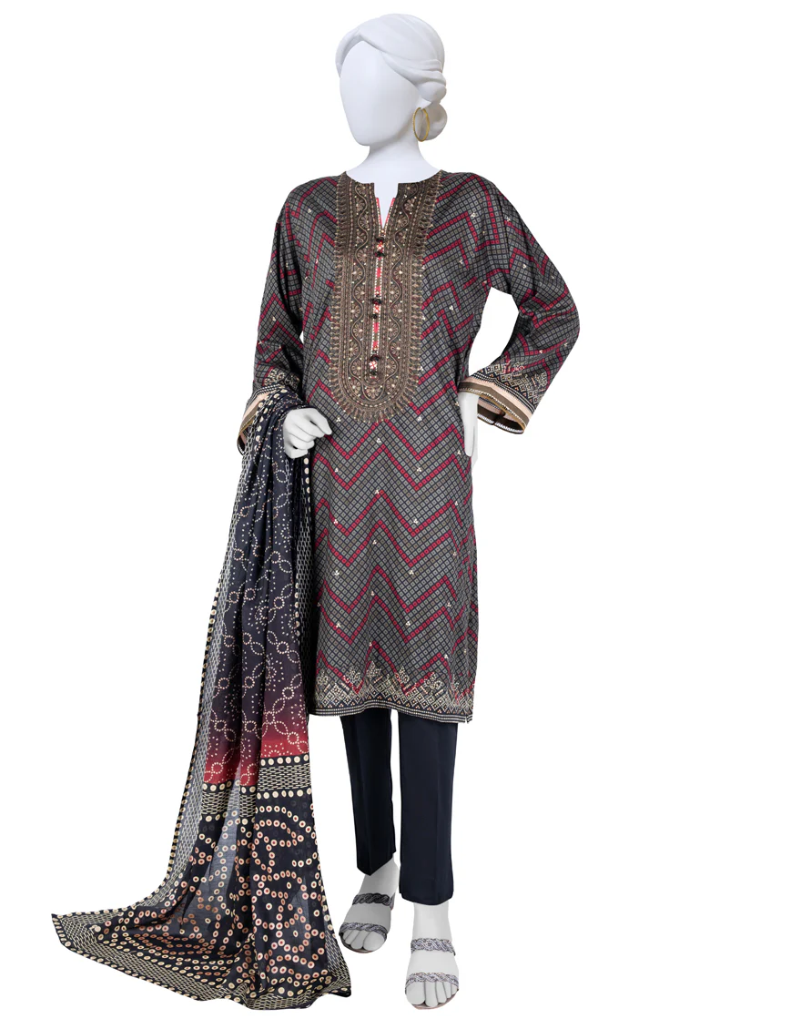 GREEN LAWN 3PC STITCHED | JLAWN-S-US-23-028/S MAHSRIQ