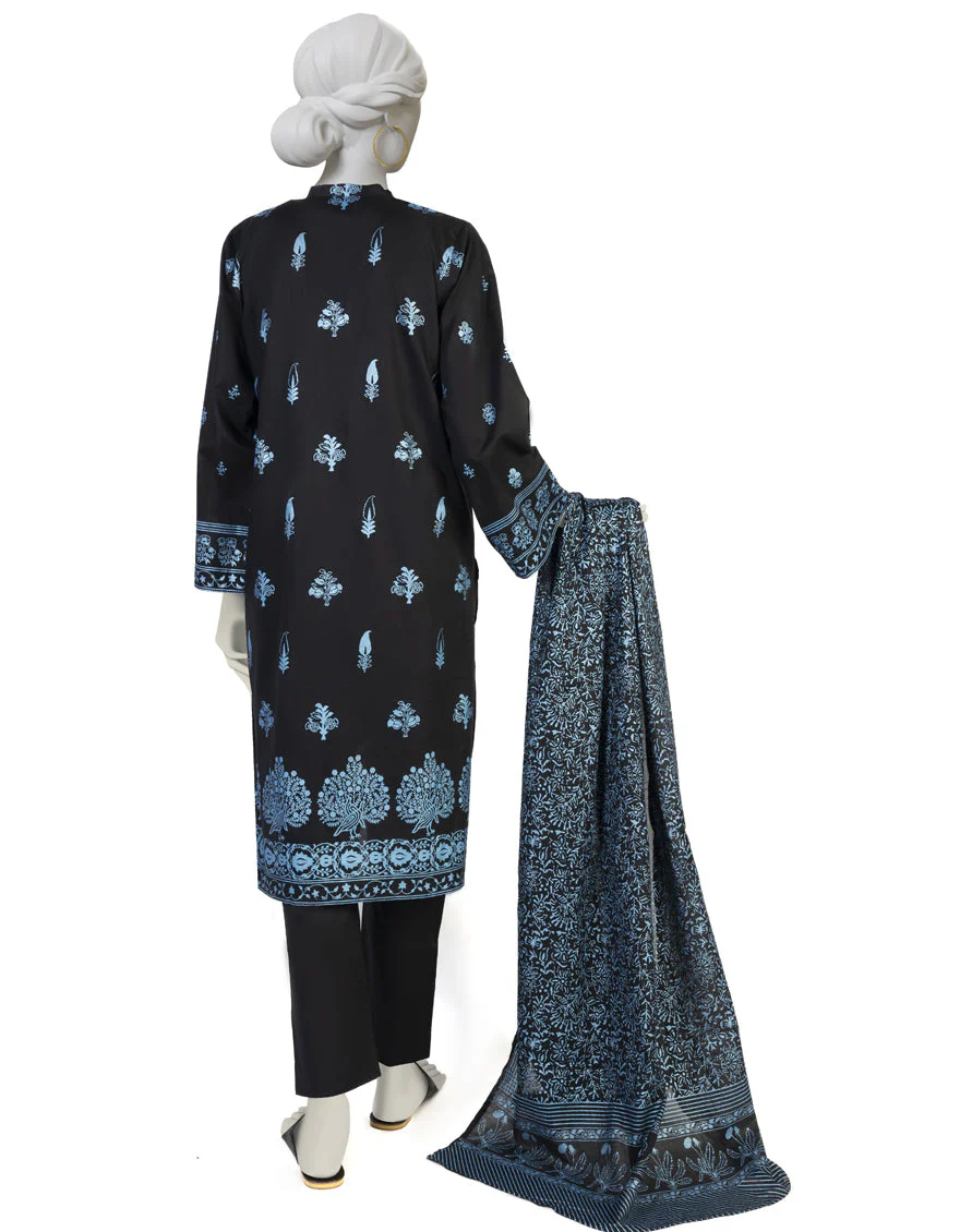 BLACK LAWN 3PC STITCHED | JLAWN-S-US-23-032/S RANIBAGH - Image 2