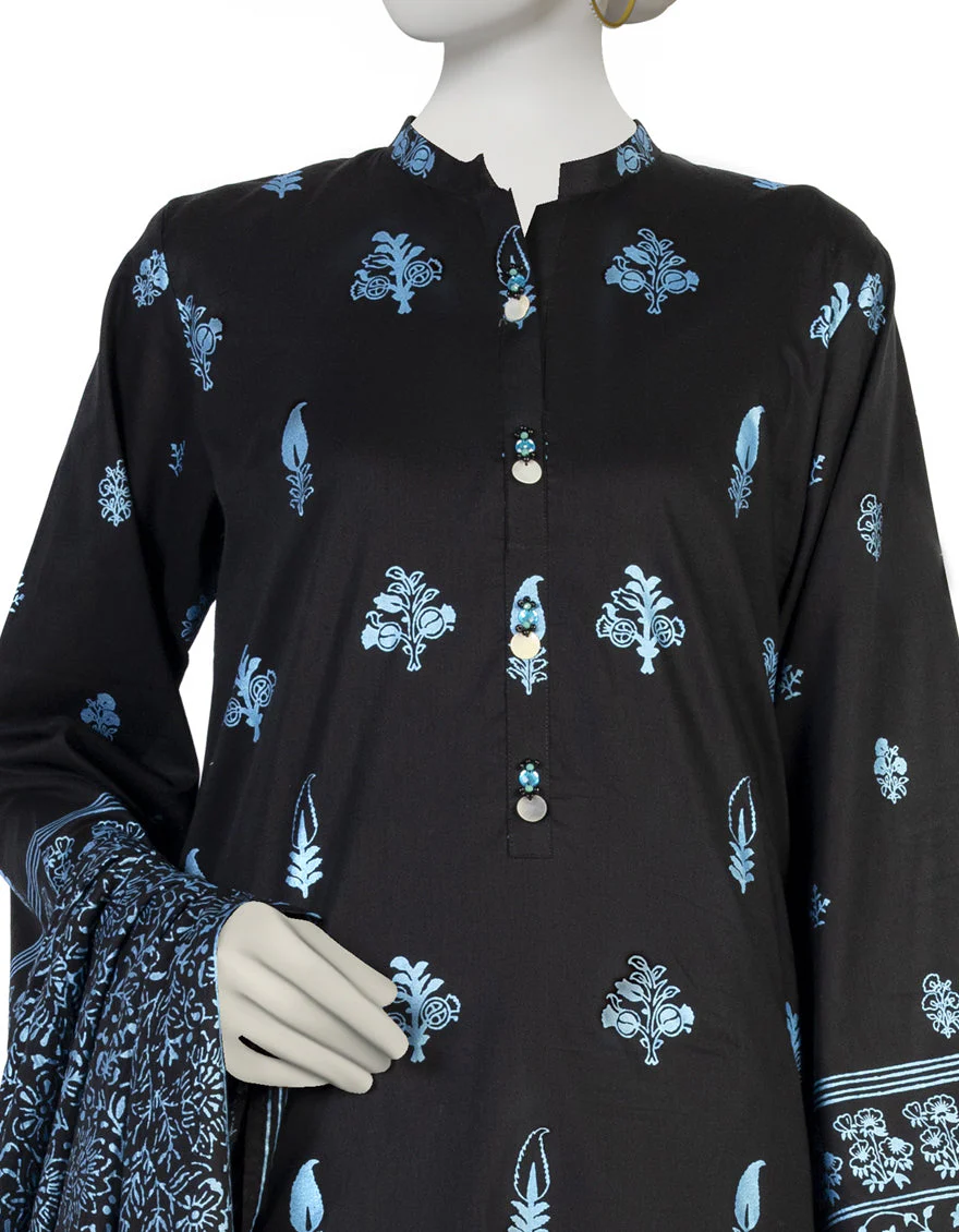 BLACK LAWN 3PC STITCHED | JLAWN-S-US-23-032/S RANIBAGH - Image 3