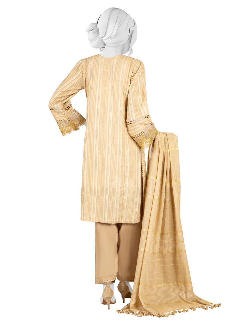 BEIGE JACQUARD 3PC STITCHED | JLAWN-S-US-23-037/S FOAN - Image 2