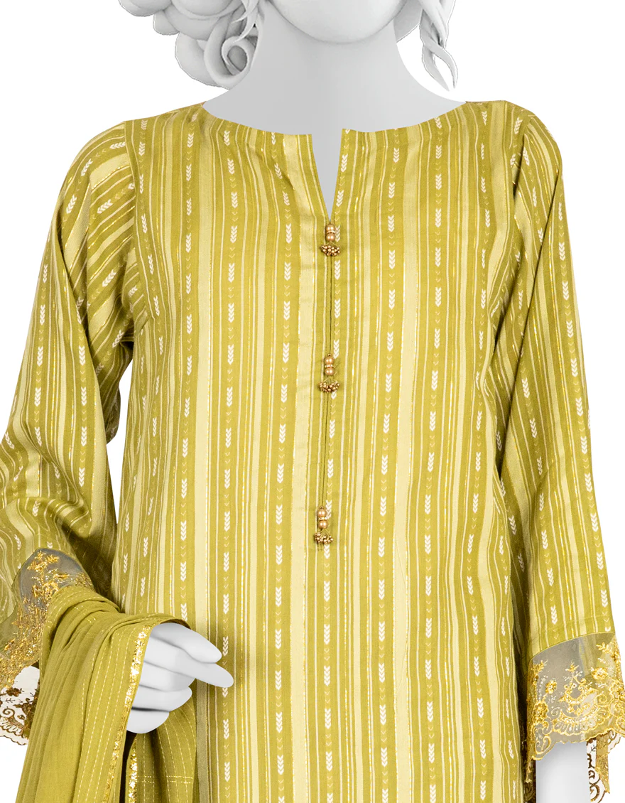 GREEN JACQUARD 3PC STITCHED | JLAWN-S-US-23-040/S AQUA-640 - Image 3