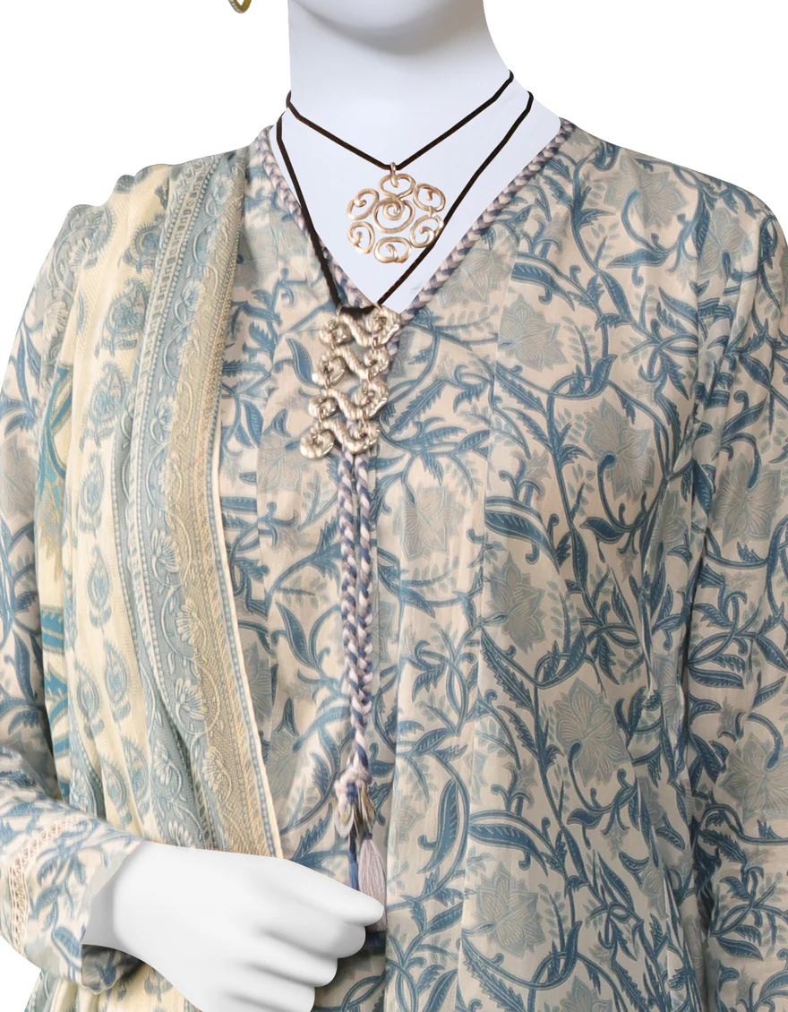 BLUE LAWN 3PC STITCHED | JLAWN-S-US-23-041/S DENIM BLUE - Image 3
