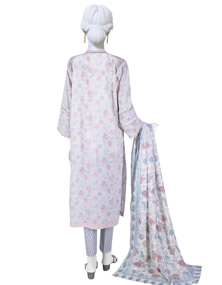 MULTICOLOR LAWN 3PC STITCHED | JLAWN-S-US-23-043/S ROSE PINK - Image 2