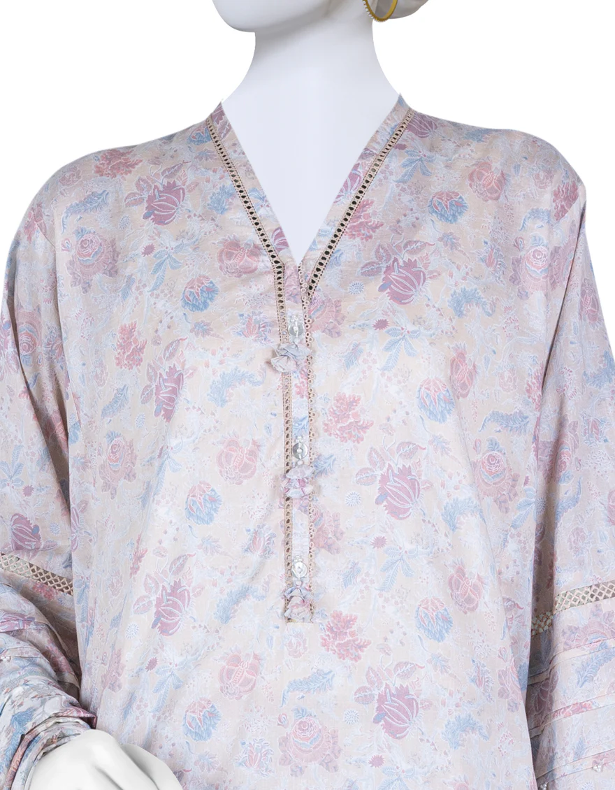 MULTICOLOR LAWN 3PC STITCHED | JLAWN-S-US-23-043/S ROSE PINK - Image 3