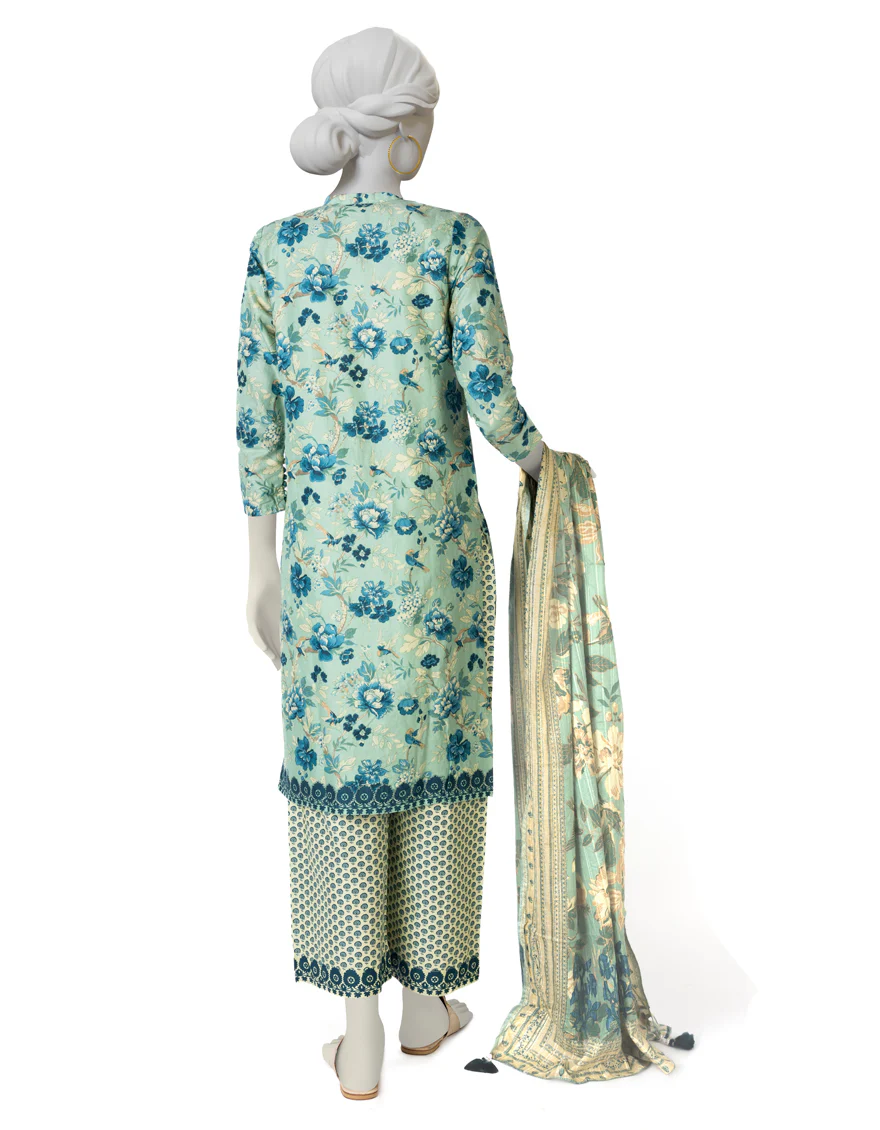 GREEN LAWN 3PC STITCHED | JLAWN-S-US-23-044/S TEAL - Image 2