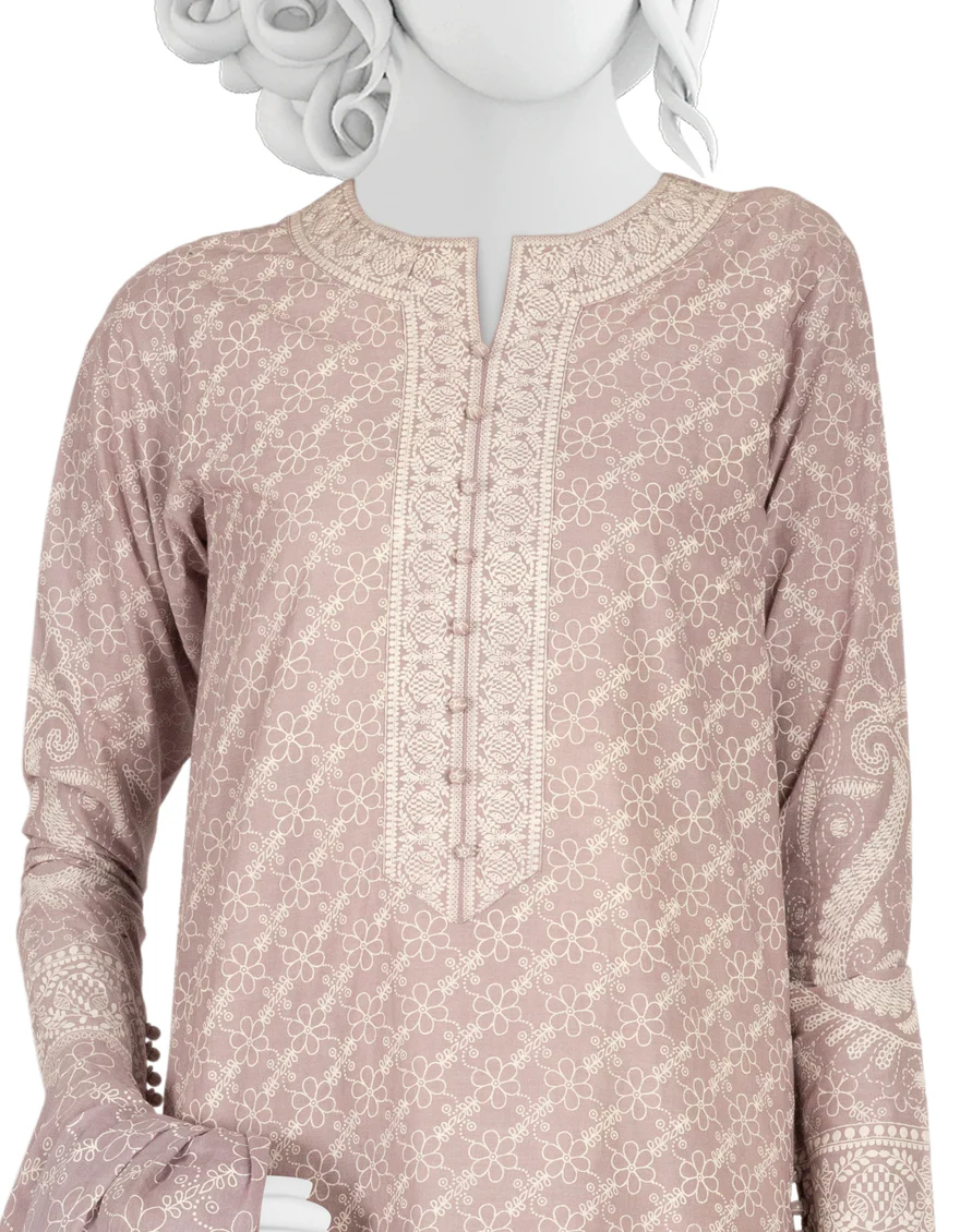 LILAC LAWN 3PC STITCHED | JLAWN-S-US-23-046/S STEEL BLUE - Image 3