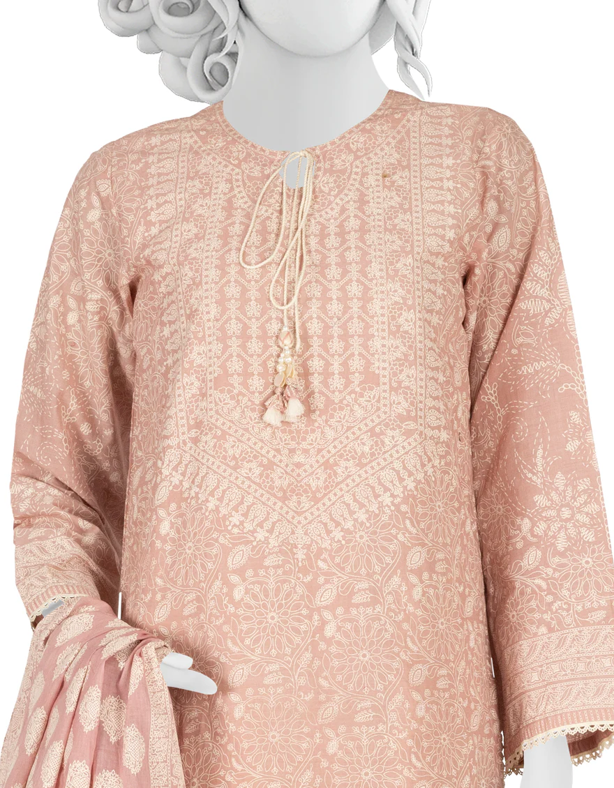 PINK LAWN 3PC STITCHED | JLAWN-S-US-23-047/S PINK - Image 3