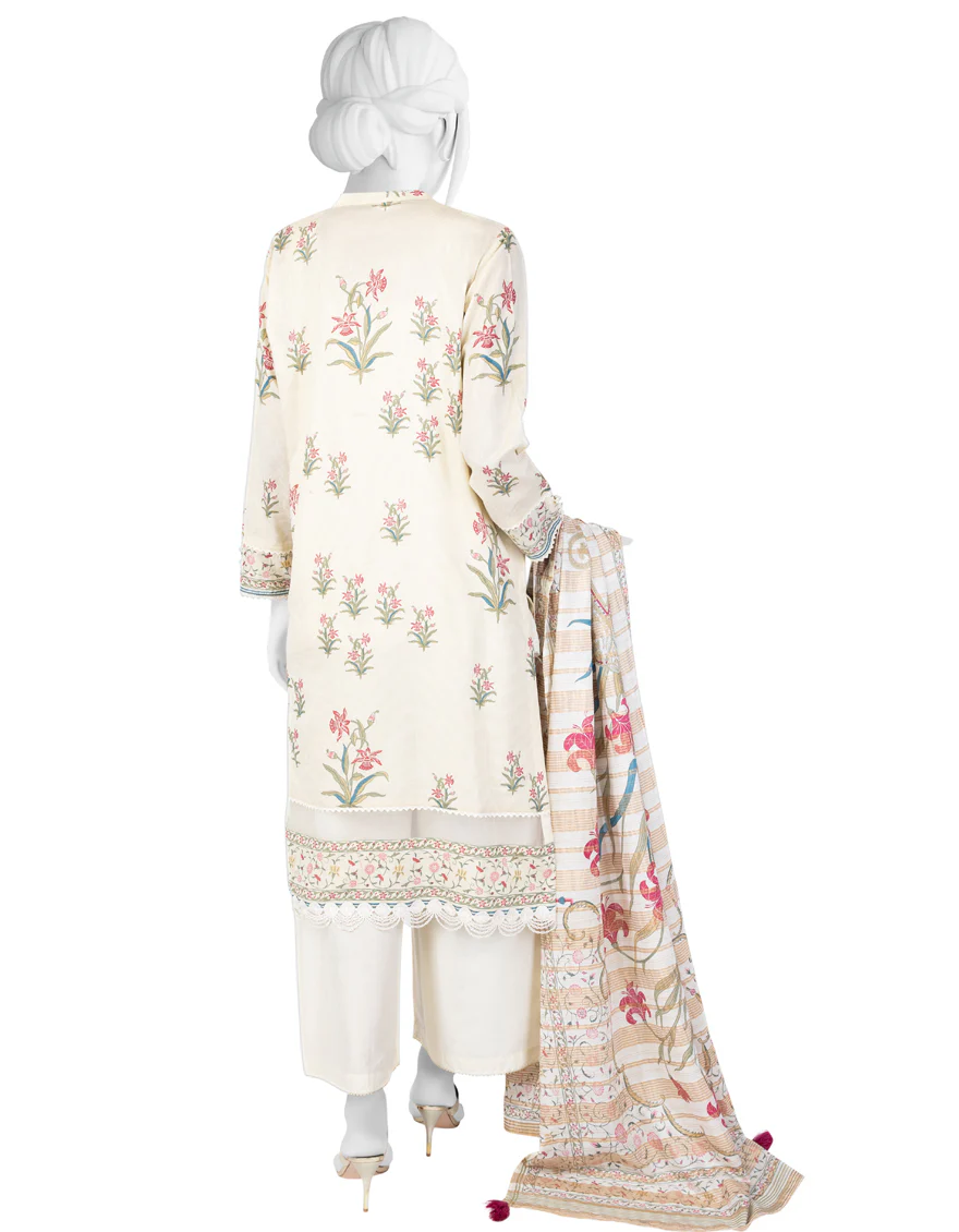 CREAM LAWN 3PC STITCHED | JLAWN-S-US-23-051/S ESME - Image 2