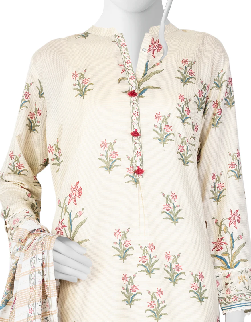 CREAM LAWN 3PC STITCHED | JLAWN-S-US-23-051/S ESME - Image 3
