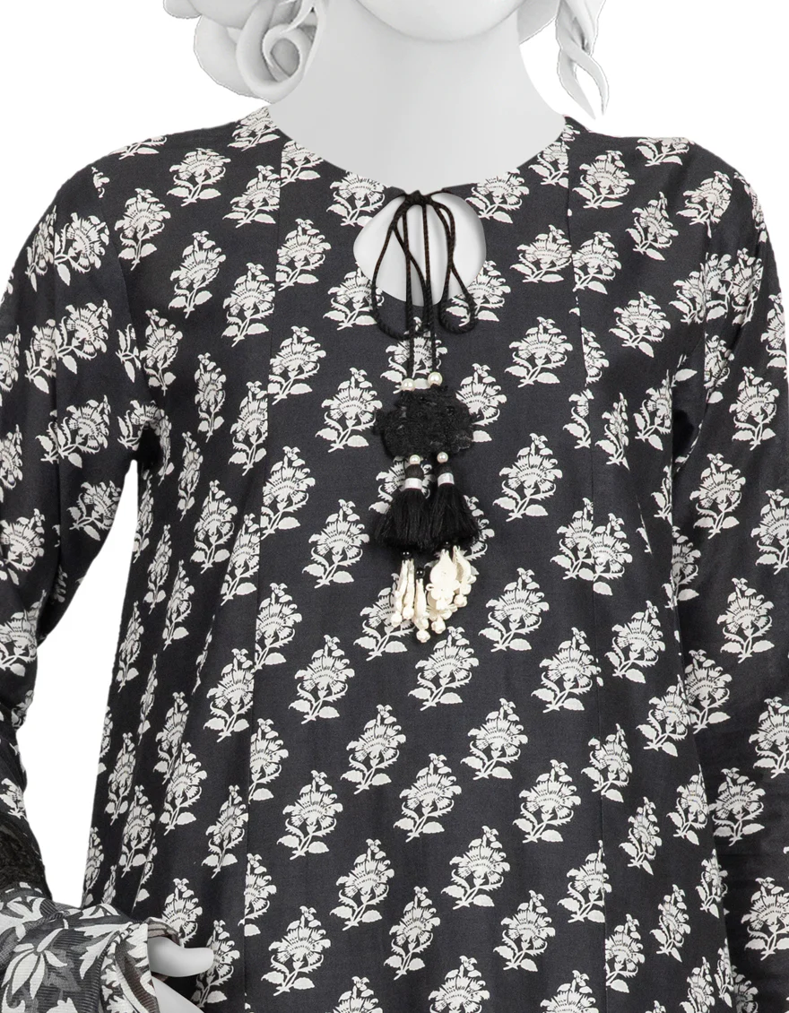 BLACK LAWN 3PC STITCHED | JLAWN-S-US-23-054/S ALIST - Image 3