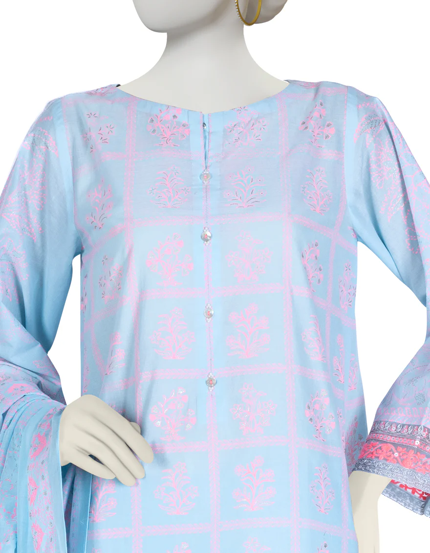 SKY BLUE LAWN 3PC STITCHED | JLAWN-S-US-23-057/S ROSADO - Image 3