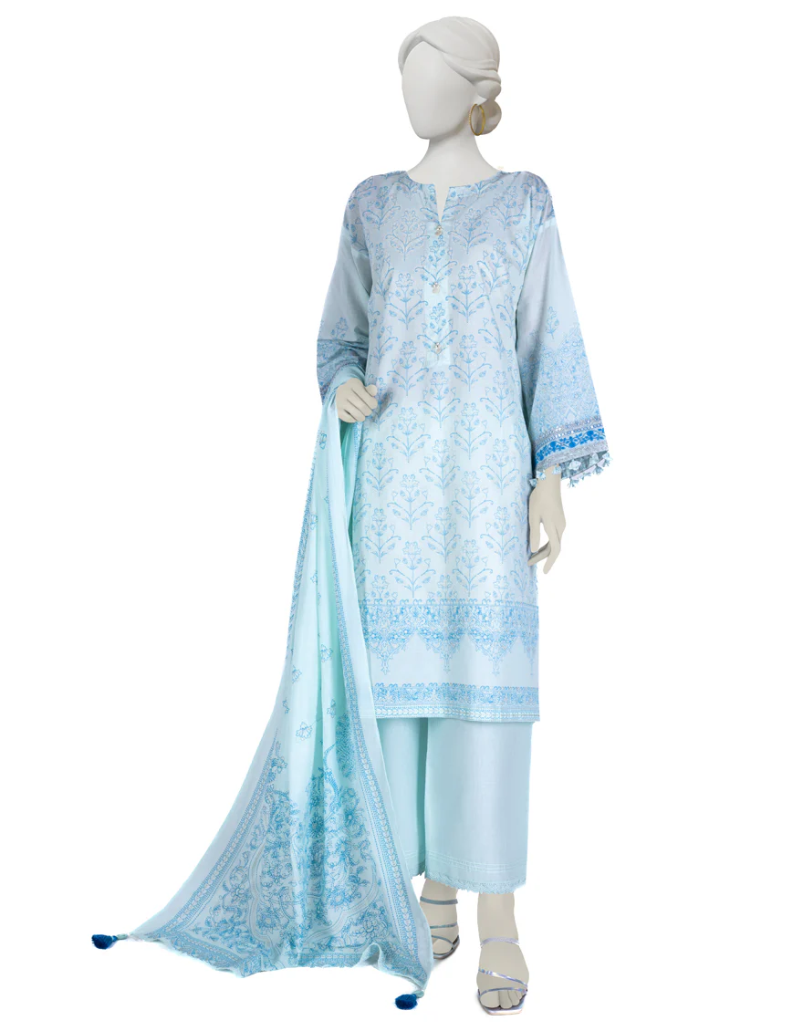 SKY BLUE LAWN 3PC STITCHED | JLAWN-S-US-23-059/S AZUL
