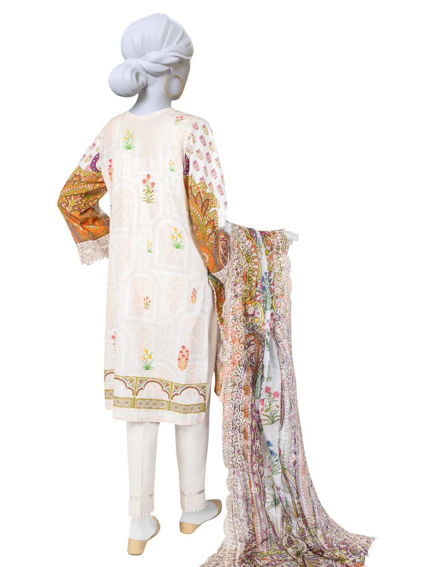 OFF WHITE LAWN 3PC STITCHED | JLAWN-S-US-23-061/S BEAUTY BUTI - Image 2