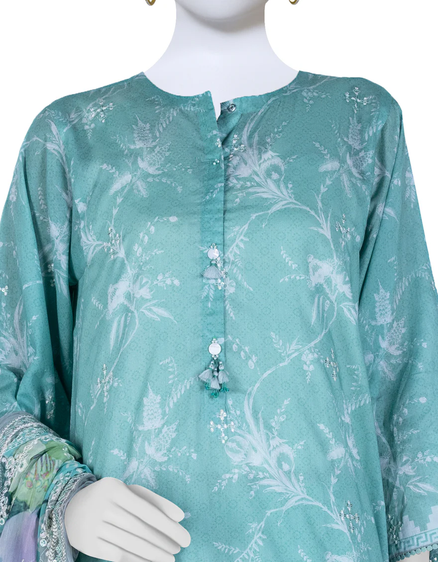 TURQUOISE LAWN 3PC STITCHED | JLAWN-S-US-23-062/S EKIN - Image 3