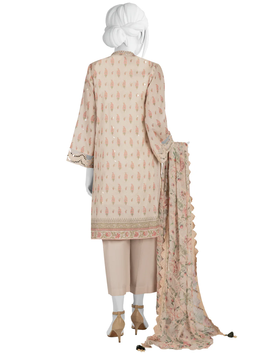 BABY PINK LAWN 3PC STITCHED | JLAWN-S-US-23-063/S PINK BLUSH - Image 2