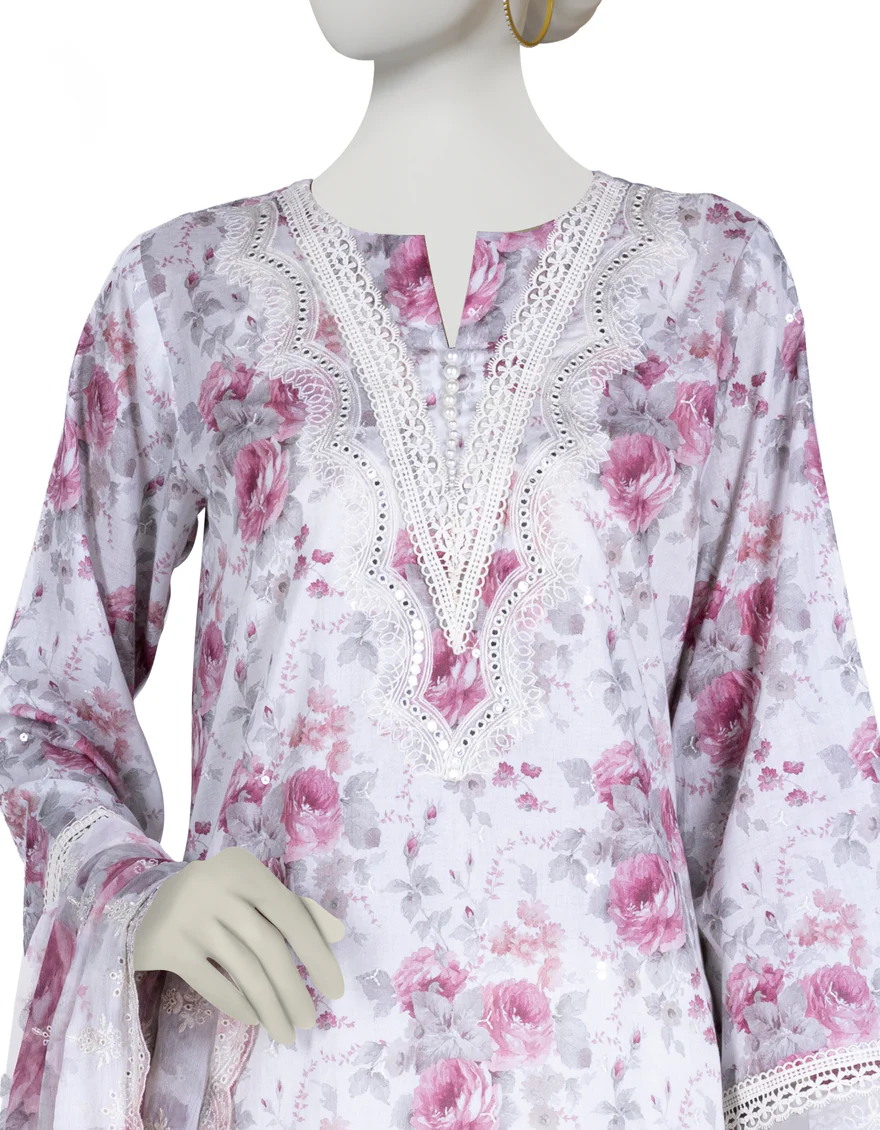 MULTICOLOR LAWN 3PC STITCHED | JLAWN-S-US-23-064/S KITTY WHITE - Image 3