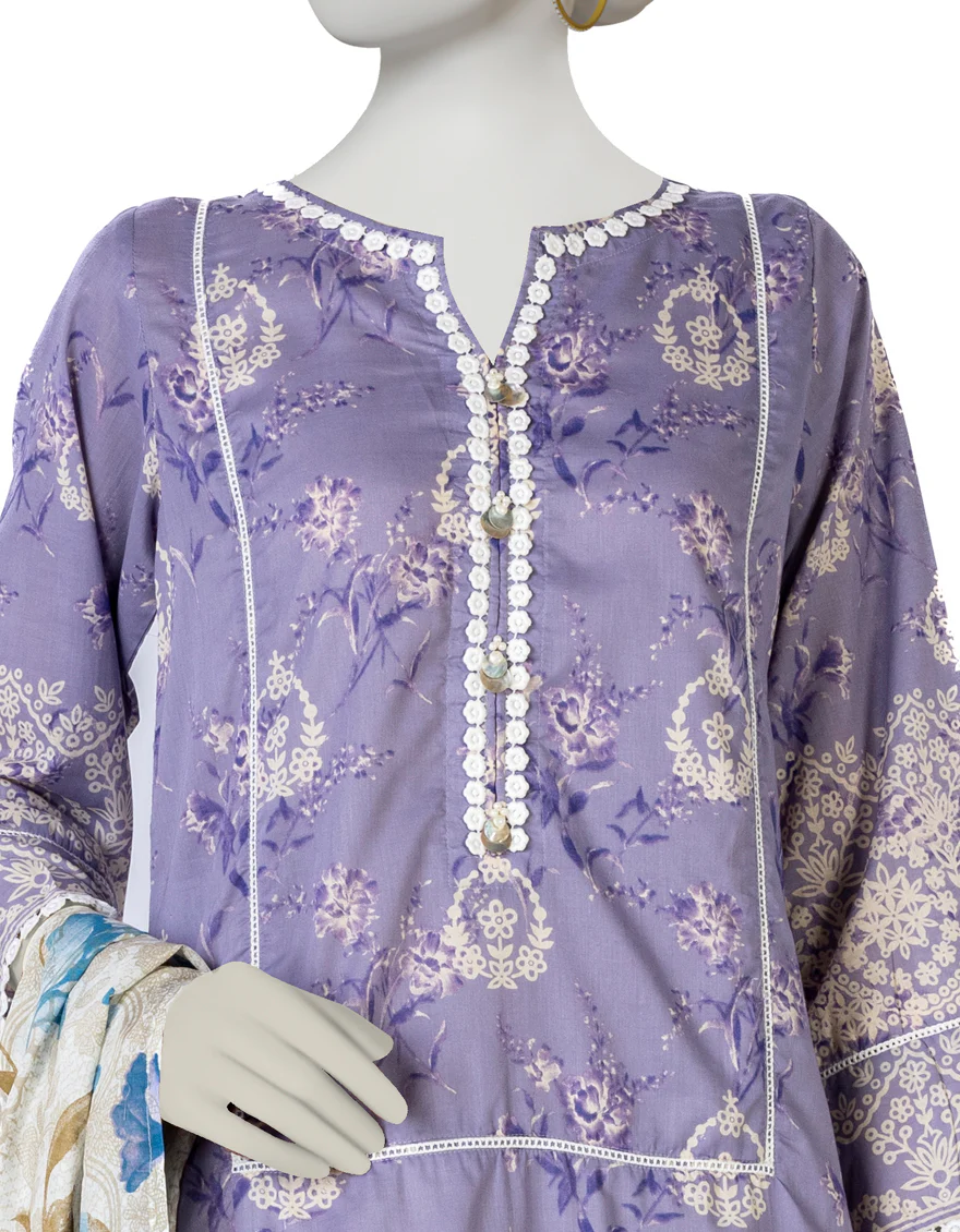 PURPLE LAWN 3PC STITCHED | JLAWN-S-US-23-067/S AYSUN - Image 3