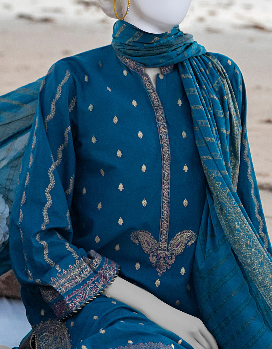 BLUE LAWN 3PC STITCHED | JLAWN-S-US-23-158/S BLUE BERRY - Image 2