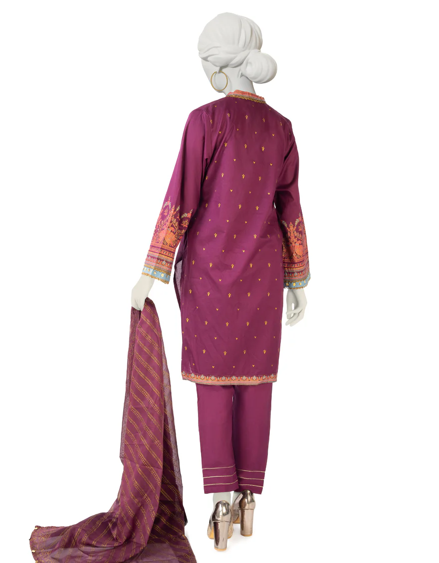 PLUM LAWN 3PC STITCHED | JLAWN-S-US-23-159/S RAISEN - Image 2
