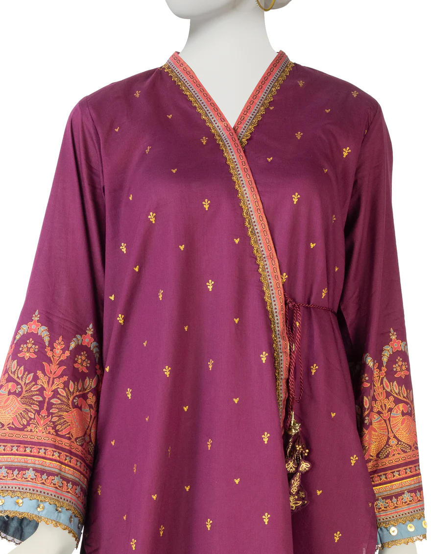PLUM LAWN 3PC STITCHED | JLAWN-S-US-23-159/S RAISEN - Image 3