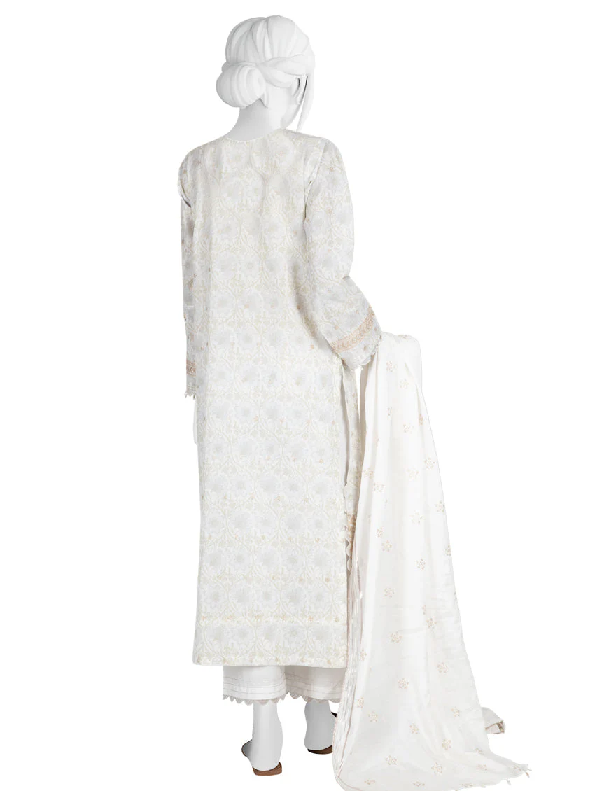 WHITE LAWN 3PC STITCHED | JLAWN-S-US-23-179/S AMAIA - Image 2