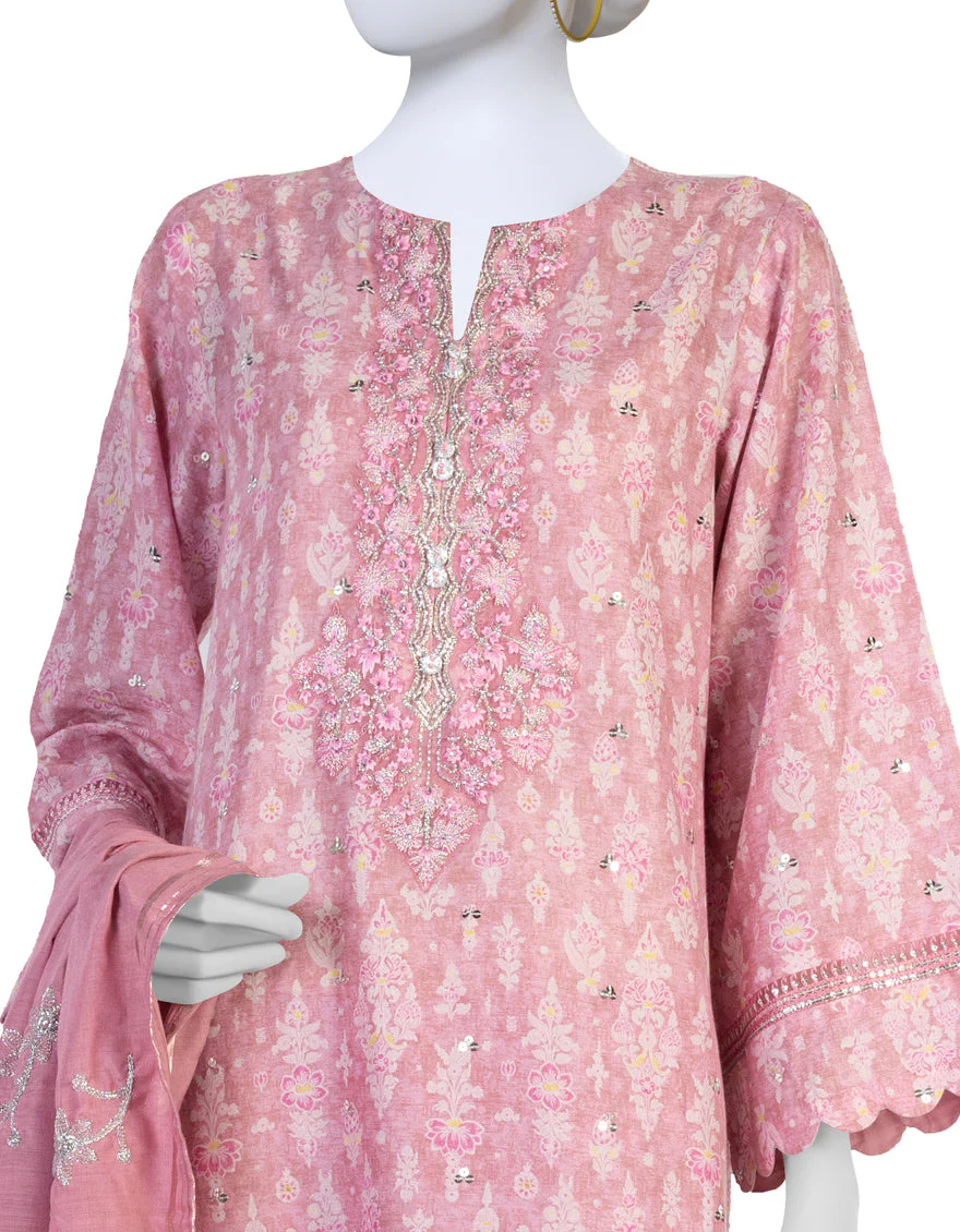 PINK LAWN 3PC STITCHED | JLAWN-S-US-23-180/S KIRAN - Image 3