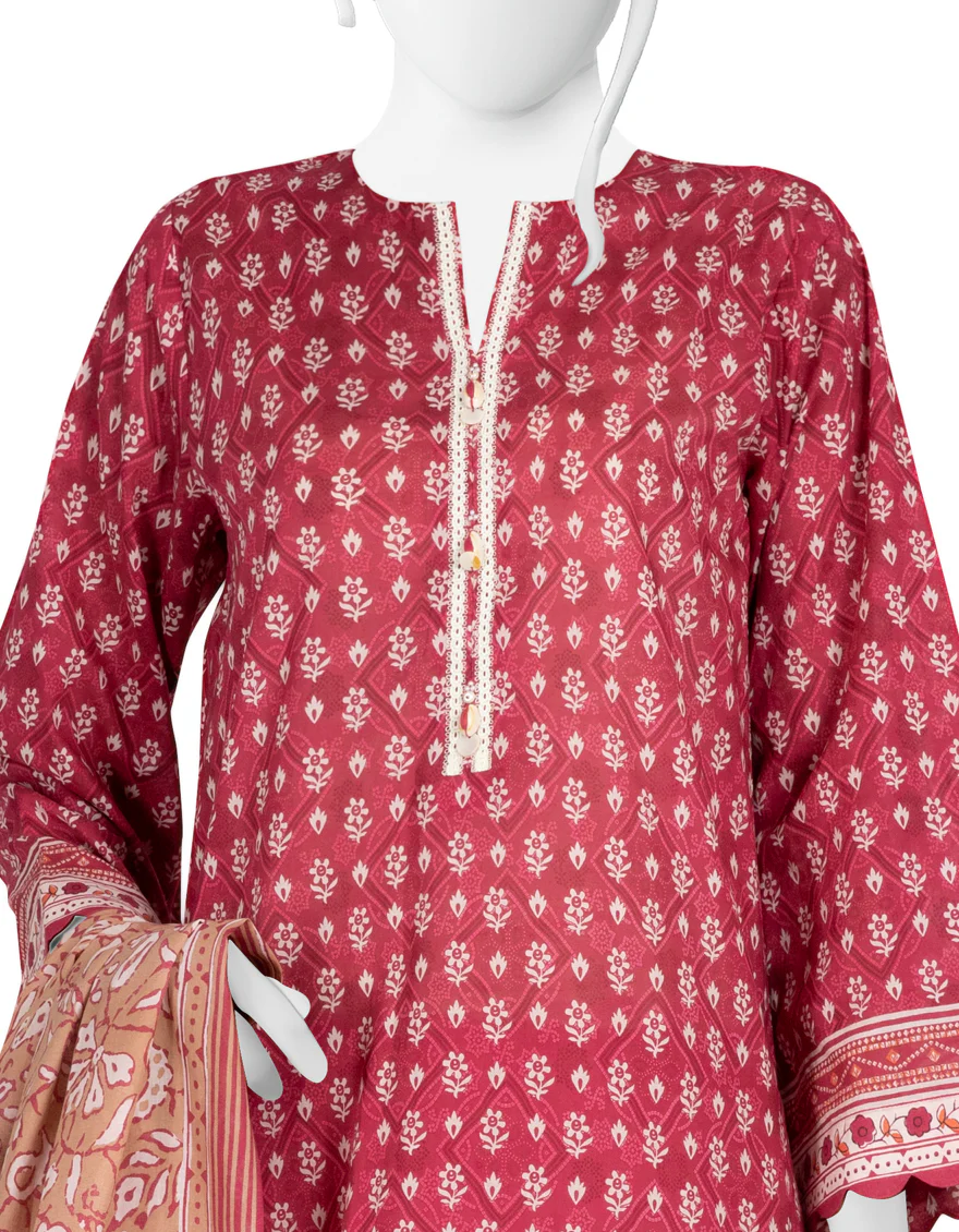 PINK LAWN 3PC STITCHED | JLAWN-S-US-23-189/S RAW - Image 3