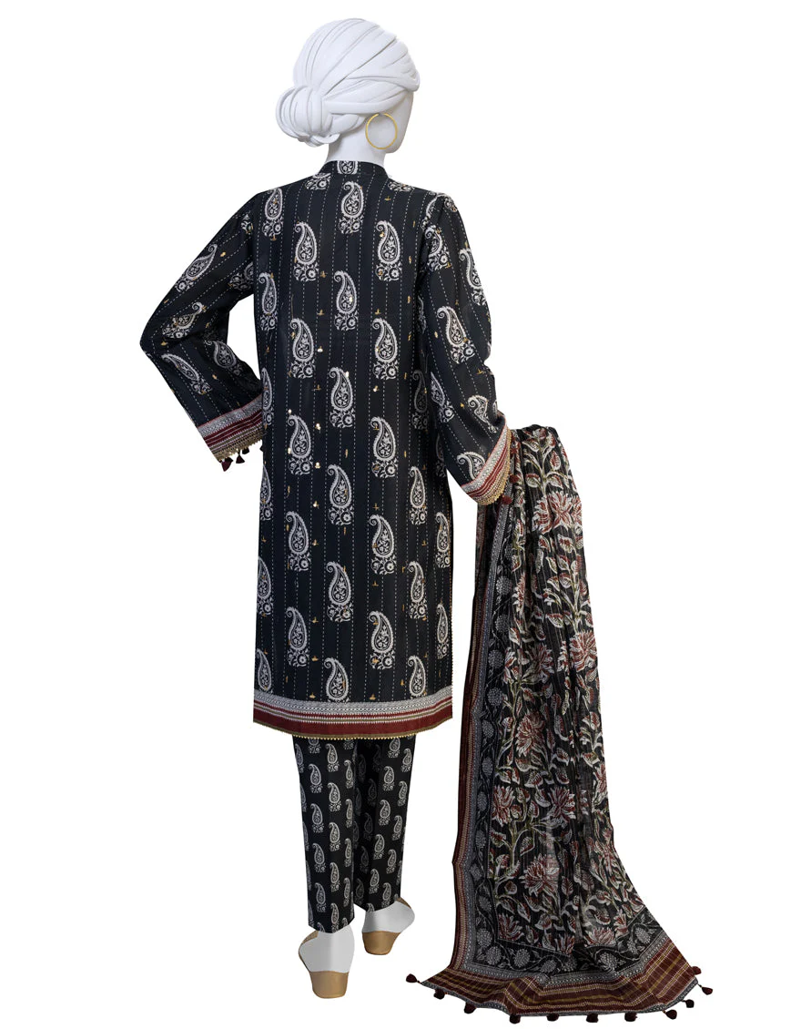 BLACK LAWN 3PC STITCHED | JLAWN-S-US-23-198/S MISKINA - Image 2