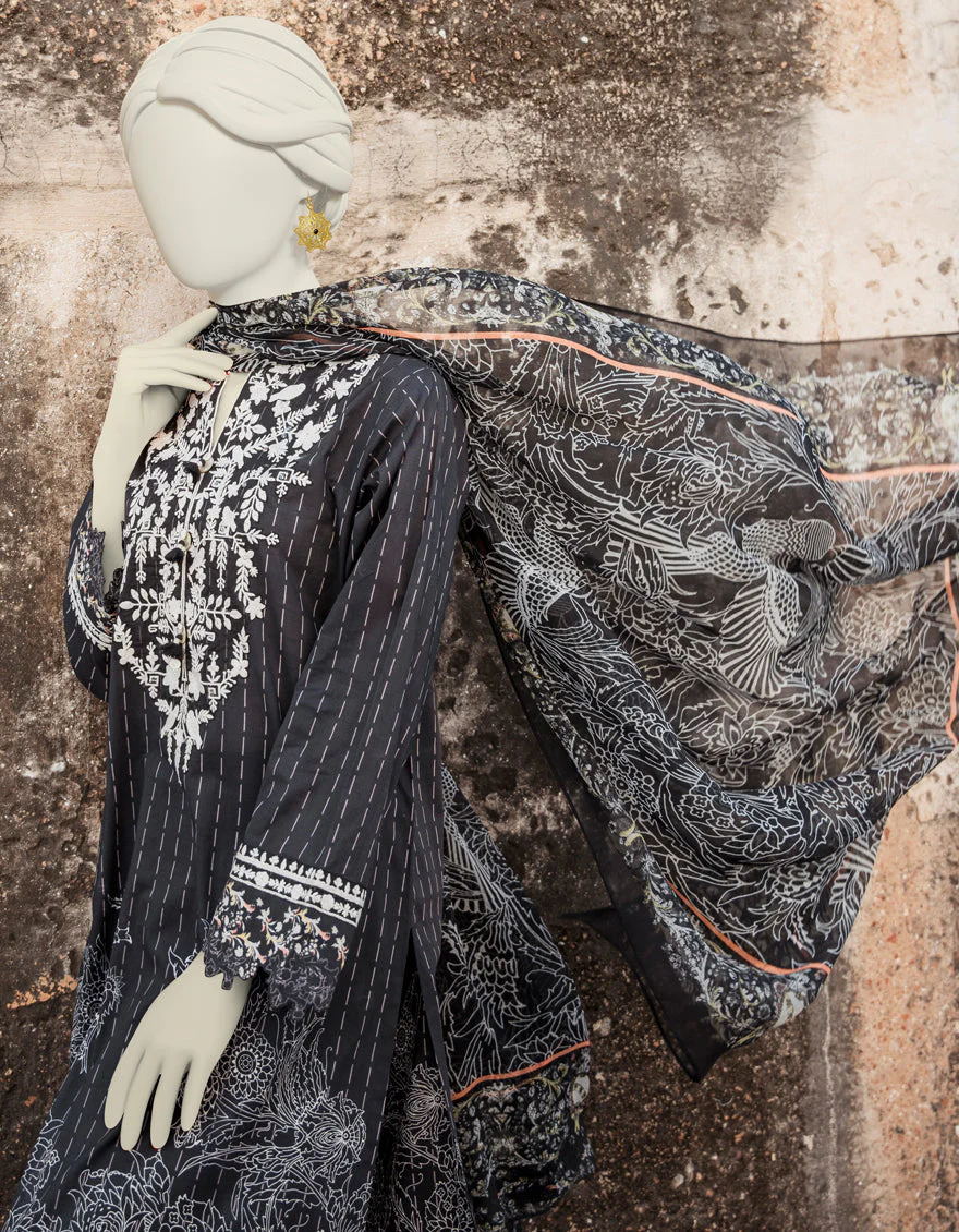 BLACK LAWN 3PC STITCHED | JLAWN-S-US-23-200/S DUR - Image 3