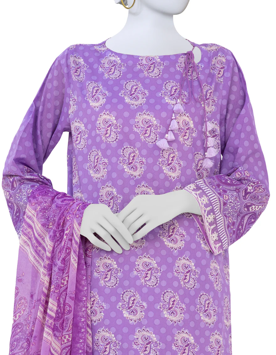 PURPLE LAWN 3PC UNSTITCHED | JLAWN-S-US-23-201 ZALAK - Image 3