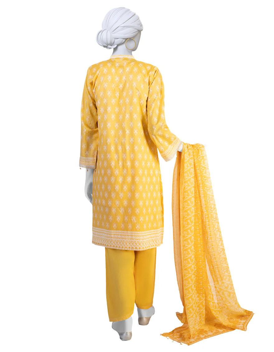 YELLOW LAWN 3PC STITCHED | JLAWN-S-US-23-202/S STAR - Image 2