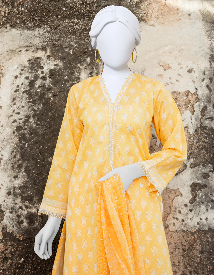 YELLOW LAWN 3PC UNSTITCHED | JLAWN-S-US-23-202 STAR - Image 3