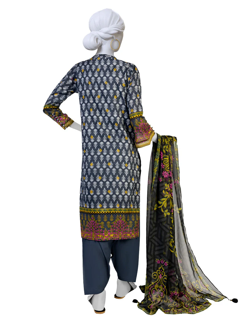 GREY LAWN 3PC STITCHED | JLAWN-S-US-23-203/S GUL BAHAR - Image 2