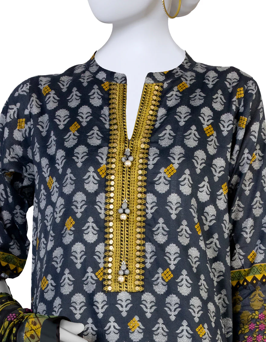 GREY LAWN 3PC STITCHED | JLAWN-S-US-23-203/S GUL BAHAR - Image 3