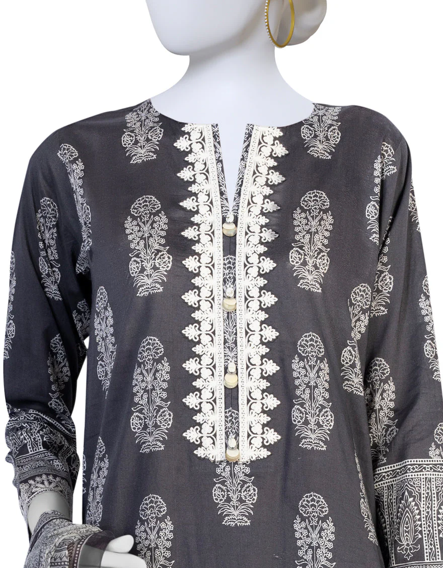 GREY LAWN 3PC STITCHED | JLAWN-S-US-23-205/S MIRAN - Image 3