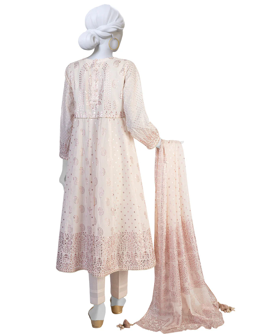 PINK LAWN 3PC STITCHED | JLAWN-S-US-23-211/S PEACH - Image 2