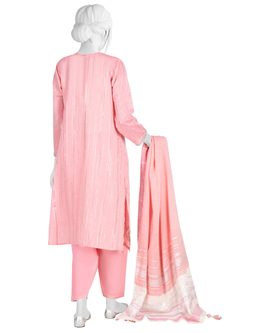 PINK JACQUARD 3PC STITCHED | JLAWN-S-US-23-223/S KHEPRI - Image 2