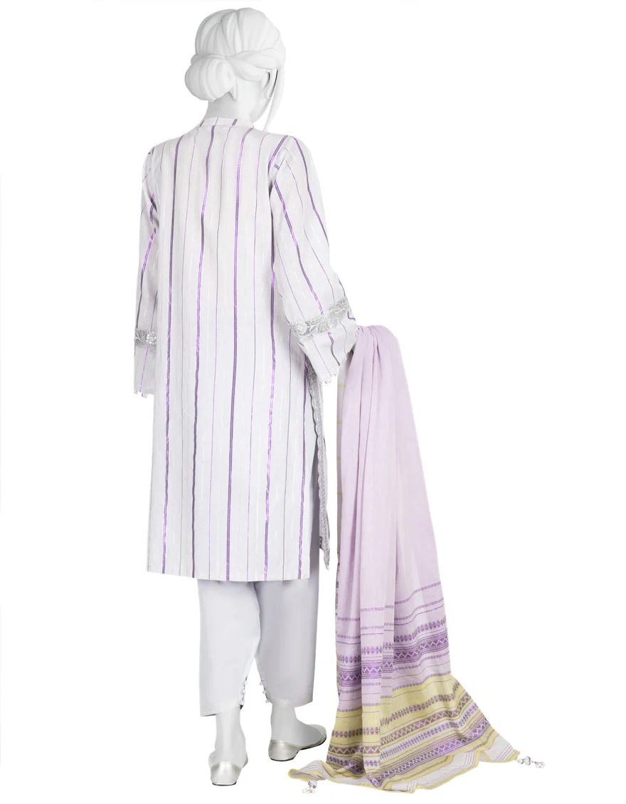 PURPLE JACQUARD 3PC STITCHED | JLAWN-S-US-23-224/S NAVNET - Image 2