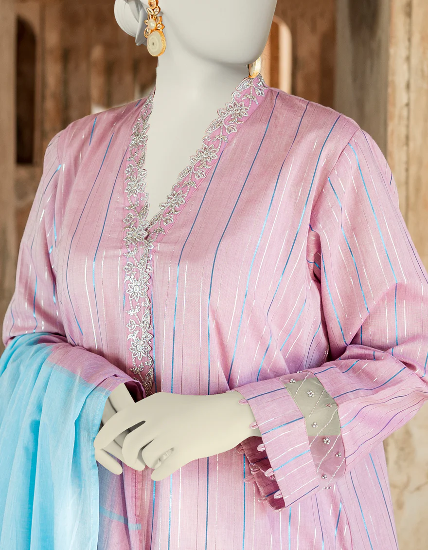 PURPLE JACQUARD 3PC UNSTITCHED | JLAWN-S-US-23-225 KHONS - Image 2
